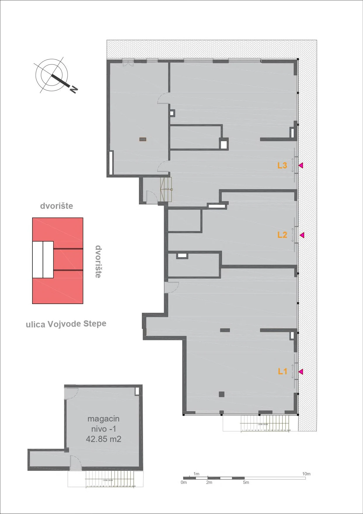 Plan poslovnih prostora u prizemlju objekta LATERA RESIDENCE